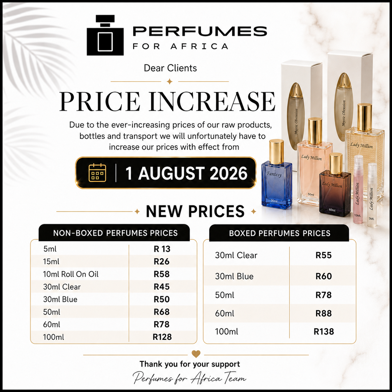 perfumes for africa prices
